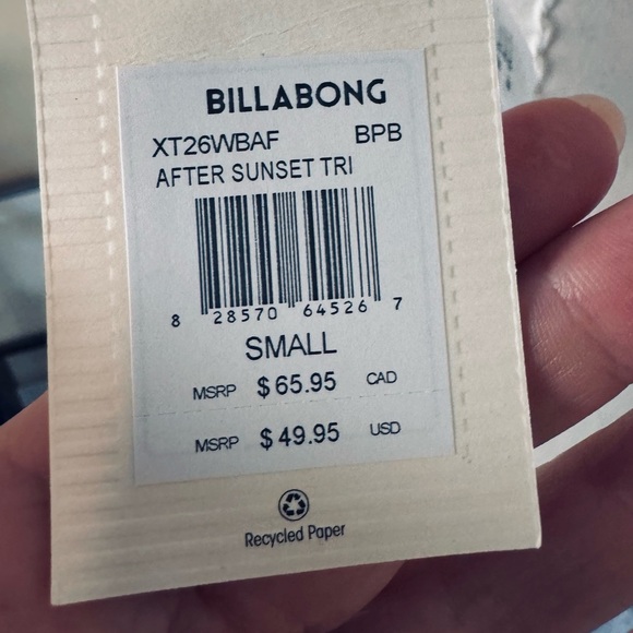 NWT - Billabong After Sunset Bikini Set - Triangle Bikini Top & Lowrider Brief - Picture 9 of 15